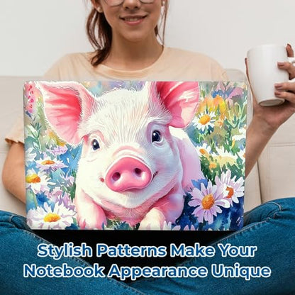 Reusable Universal Laptop Skin Sticker, Cut to Fit for 11.6–15.6 Inch Laptops, Waterproof Protective Film, No-Residue - Daisy Meadow Pig - color: Daisy Meadow Pig