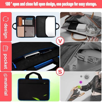 Hseok Laptop Case 13.3-14 Inch Sleeve,TSA Shockproof Computer Handbag,Compatible with MacBook Neo/Pro 14 M5/M4/M3/M2/M1,All Models 13.3" MacBook Air/Pro,XPS 13/14,Most 13-14 Notebooks,Blue Edge - color: Blue edge