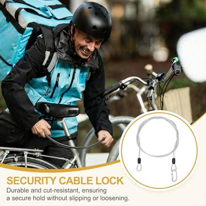 PATIKIL Security Cable Lock (1/8" Dia 3.3ft, Clear)(5 Set) Vinyl Coated 304 Stainless Steel Double Loop Flexible Wire Rope Safety Cable with Quick Links Locking Connectors - color: Clear, size: 1/8" x 3.3ft