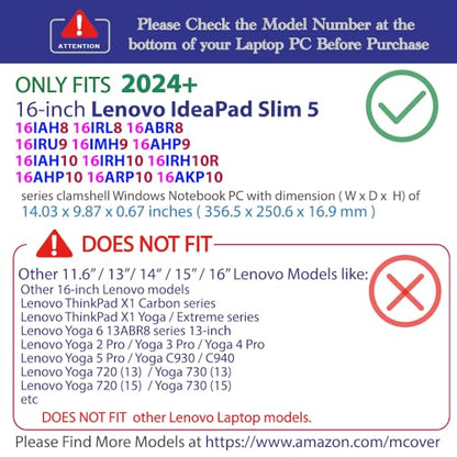 mCover Case ONLY Compatible for 2024-2026 16" Lenovo IdeaPad Slim 5 16AHP10 16ARP10 16AKP10 16IRH10 16IAH10 16IRU9 16ABR8 Series Windows Computers(NOT for Other Lenovo Models)- Green - color: Green