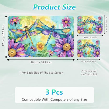 Laptop Skin Sticker Decal 12"-15.6" Universal Laptop/Notebook/Netbook Vinyl - Waterproof Scratch Resistant,Fits HP Dell Lenovo MacBook,2 Free Wrist Pads,Easy Apply & Remove,Dragonfly Couple - color: Dragonfly Couple