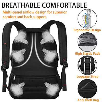 LTINVECK Travel Laptop Backpack,Extra Large Backpack for Men,Big 17 Inch Computer bag Tech Backpack - color: Black