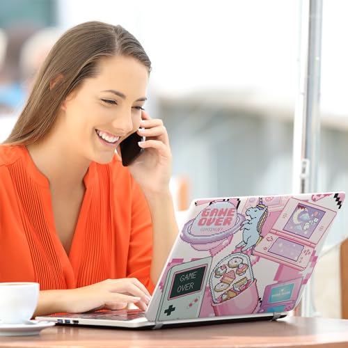 Laptop Skin Decal HP 14" - Kawaii Pixel Laptop Cover Sticker No Cutting Required, No Bubble, Waterproof, Scratch Resistant - Including Wide Screen and Wrist Pad - size: 14 inch