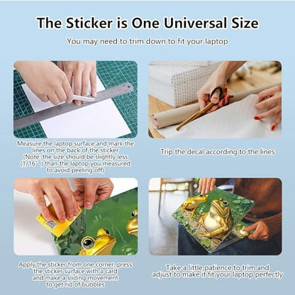 Universal Laptop Skin Sticker with 2 Wrist Pad Skins, Waterproof Scratch Resistant Vinyl Laptop Cover Decal, Cut to Fit for 11–15.6 Inch MacBook HP Dell Lenovo, Frogs - color: Frogs