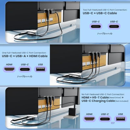 Hyangin Triple Laptop Screen Extender 14-inch, 2026 Upgraded Ultra-Slim 1080P FHD Displays for Laptop, Ultra-Light Triple Monitor for 13.3-17.3" Laptops, Compatible with Windows/Mac/Chrome OS/Phones - style: Triple Screen