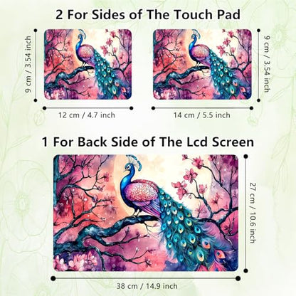 Laptop Skin Sticker Decal, Universal Reusable Vinyl Laptop Cover for 12" 13" 13.3" 14" 15" 15.4" 15.6" Notebook PC, Waterproof Scratch-Resistant with 2 Wrist Pads, Easy to Apply & Remove,Art Peacock - color: Art Peacock
