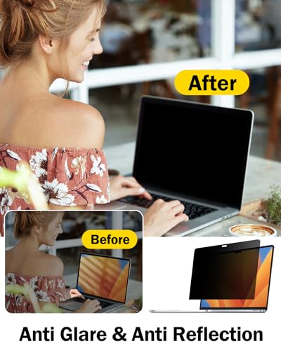 F FORITO 360° Privacy Screen Protector Compatible with MacBook Air 15.3 inch (2023-2025, M2, M3, M4), Anti Peeping and Anti Glare Laptop Privacy Screen Shield - size: for MacBook Air 15.3 Inch (2023-2025,M4,M3,M2)