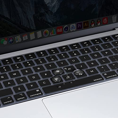 MOSISO Keyboard Cover Skin Compatible with MacBook Air 15 inch M3 M2 | A3114 A2941/Air 13.6 A3113 A2681/Pro 14/16 M4 M3 M2 M1, Black - color: Black
