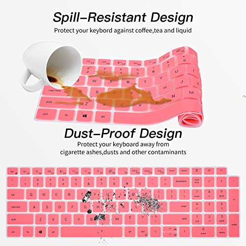 Keyboard Cover for Dell Latitude 3550 5550 3540 5540 5520 5521 5530 5531 15.6 & Dell Precision 3590 3591 3580 3581 3570 3571 3560 3561 15.6", Precision 16 17 7670 7680 7770 7780 Protector Skin, Pink - color: Pink