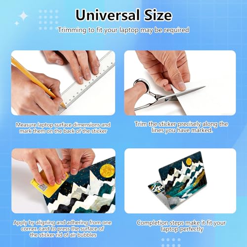 Universal Laptop Skin Sticker Decal for 11.6”12" 13" 13.3" 14" 15" 15.4" 15.6" Reusable Waterproof Scratch-Scratch Resistant Protective Vinyl Laptop Notebook Skin Stickers - Moon Mountain - color: Moon Mountain