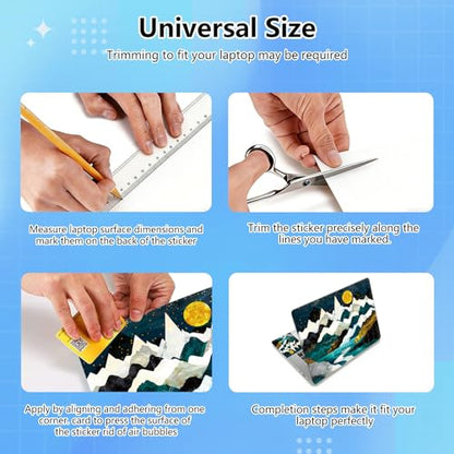 Universal Laptop Skin Sticker Decal for 11.6”12" 13" 13.3" 14" 15" 15.4" 15.6" Reusable Waterproof Scratch-Scratch Resistant Protective Vinyl Laptop Notebook Skin Stickers - Moon Mountain - color: Moon Mountain