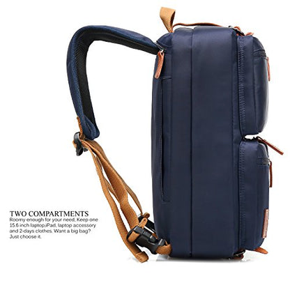 CoolBELL Convertible Backpack Messenger Shoulder Bag Laptop Case Handbag Business Briefcase Multi-Functional Travel Rucksack Fits 15.6 Inch Laptop for Men/Women (Blue) - color: Blue, size: 15.6 Inches
