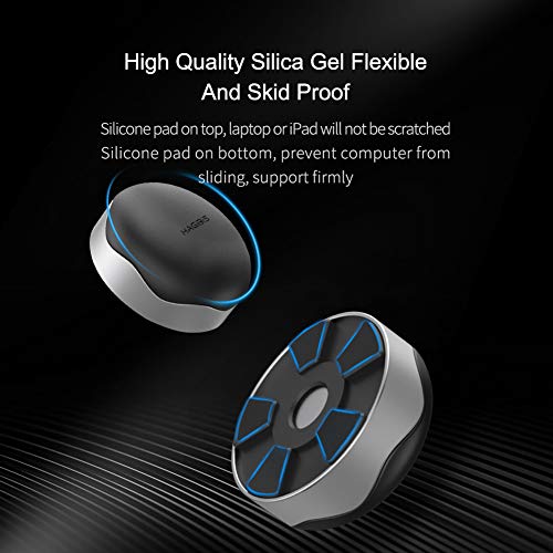 Hagibis Laptop Cooling Pad, Ergonomic Laptop Stand Small Invisible Cooler Ball Portable Magnetic Foot Heat for MacBook Pro Computer - color: Sliver
