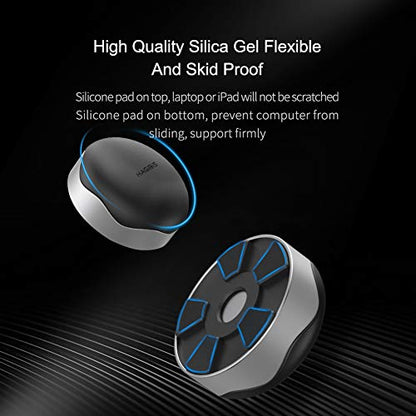 Hagibis Laptop Cooling Pad, Ergonomic Laptop Stand Small Invisible Cooler Ball Portable Magnetic Foot Heat for MacBook Pro Computer - color: Sliver