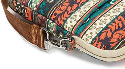 Kinmac New Bohemian 360° Protective Water Resistant Canvas Laptop Shoulder Messenger Sleeve Briefcase case Bag For MacBook Air 13 inch,iPad Pro 13 inch,MacBook Pro14 inch and 13 inch-14 inch Laptop - color: Bohemian, size: 13 inch-14 inch
