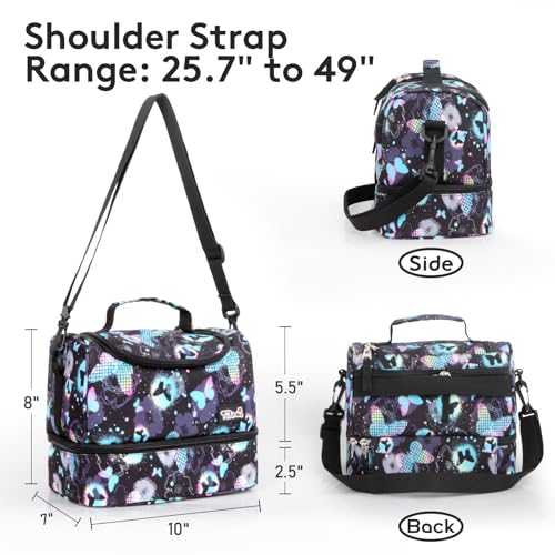 Tilami Rolling Backpack for Kids 18 Inch Double Handle Wheeled Bookbag for Boys & Girls for School & Travel,Butterfly - color: Butterfly