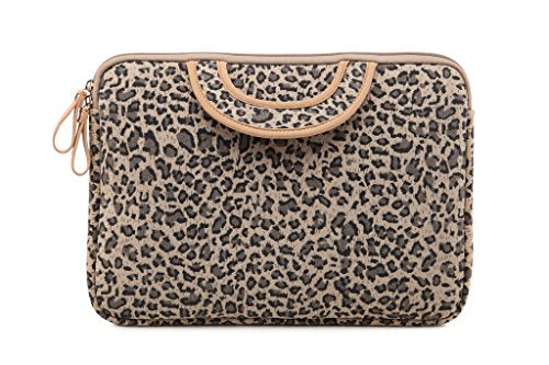 15.5 Inch Laptop Sleeve Case-Stylish Leopard Ultrabook Sleeve Macbook Bag For Acer/Asus/Dell/iPad Pro/Lenovo/Macbook Pro/Macbook Air/Surface Pro 4 with Handle