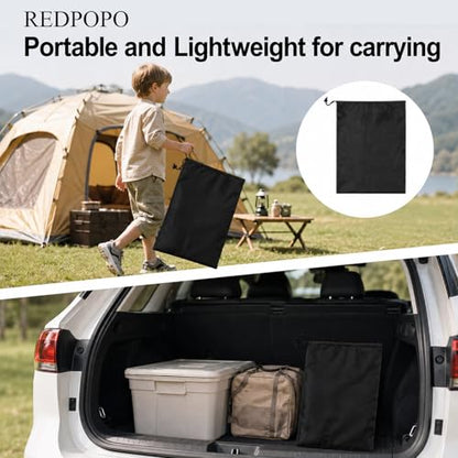 Portable Round Folding Camping Table, Adjustable Height Collapsible Triangular Side Table, Lightweight Mini Beach Table with Carry Bag for Picnic, Beach, Hiking, Backyard