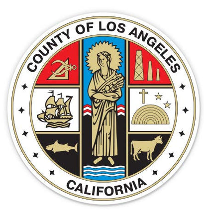 GT Graphics Los Angeles County Seal - 5" Vinyl Sticker - for Car Laptop I-Pad - Waterproof Decal - size: 5"