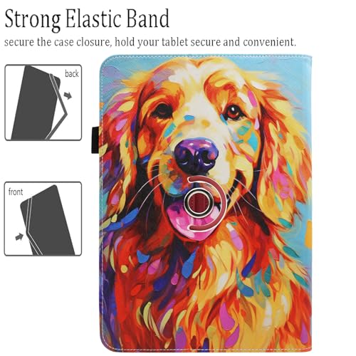 Universal 10 10.1 Inch Android Tablet Case, Dluggs 360 Degree Rotating Multi-Angle Viewing Stand Universal Case Cover for 10 10.1 and All 9.5-10.5 Inch Tablet, Dog - color: Dog