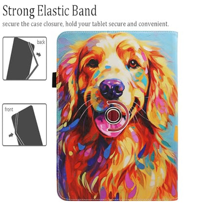 Universal 10 10.1 Inch Android Tablet Case, Dluggs 360 Degree Rotating Multi-Angle Viewing Stand Universal Case Cover for 10 10.1 and All 9.5-10.5 Inch Tablet, Dog - color: Dog