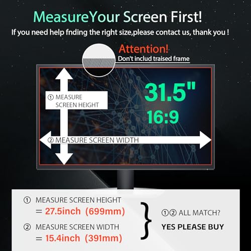 [2 Pack] Magnetic Hanging 31.5 Inch Computer Privacy Screen for 16:9 Aspect Ratio Widescreen Monitor, Removable Eye Protection Anti Glare Blue Light Computer Monitor Privacy Filter - size: [2 Pack] 31.5 inch 16:9