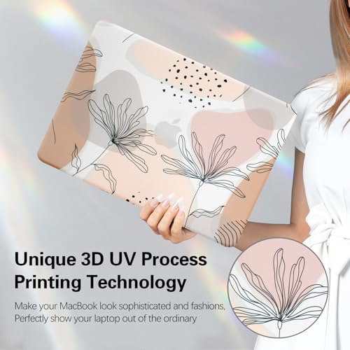 Funut for MacBook Air 13 inch Case 2021 2020 2019 2018 Release M1 A2337 A2179 A1932 with Touch ID, MacBook Air M1 Case Plastic Hard Shell Case Protective Cover & Keyboard Cover, Art Flowers - color: #Aesthetic Flower, size: Mac Air 13" 2018-2022(A1932/A21