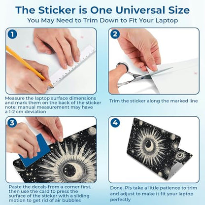 Reusable Universal Laptop Skin Sticker, Cut to Fit for 11.6–15.6 Inch Laptops, Waterproof Protective Film, No-Residue - Cosmic Eye - color: Cosmic Eye