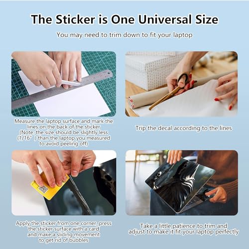 Universal Laptop Skin Sticker with 2 Wrist Pad Skins, Waterproof Scratch Resistant Vinyl Laptop Cover Decal, Cut to Fit for 11–15.6 Inch MacBook HP Dell Lenovo, Grim Reaper Skeleton - color: Grim Reaper Skeleton