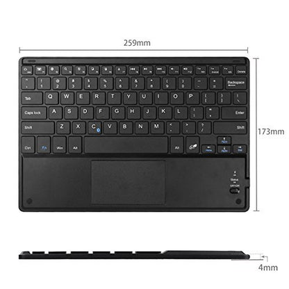FINTIE Ultrathin Wireless Bluetooth Keyboard with Touchpad for iPad Tablets | For iOS, Samsung Galaxy, Nexus and Other Android and Windows Device, 4mm Slim Design, Built-in Multi-touch Trackpad