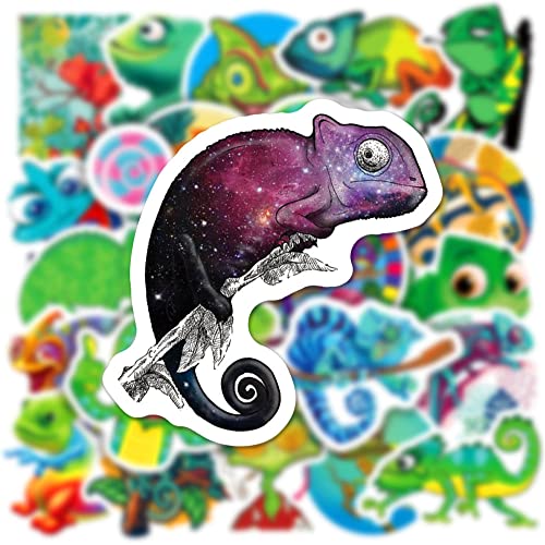 50Pcs Chameleon Stickers - Waterproof Vinyl Removable No Residue Stickers, for Skateboard Fridge Laptop Phone Luggage, Suitable for Kids Girls Adults Boys(Chameleon) - color: Chameleon