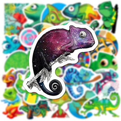 50Pcs Chameleon Stickers - Waterproof Vinyl Removable No Residue Stickers, for Skateboard Fridge Laptop Phone Luggage, Suitable for Kids Girls Adults Boys(Chameleon) - color: Chameleon