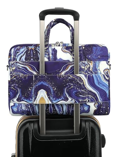 DACHEE Laptop Shoulder Bag for 15 Inch/15.6 Inch Macbook Pro - color: New Blue Marble