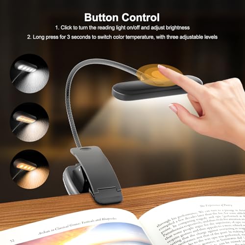 OPTIXCELL Book Stand with Light, Hands Free Book Holder, Gifts Book Lovers | Hands Free, Adjustable Height Angle, Built-in Storage Tray, 3-Mode Reading Light, Foldable Metal Frame, Fits Cookbook Tablet - style: Book Stand (Light)
