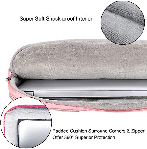 Voova Laptop Bag 15.6 Inch, 360° Protective Computer Case Sleeve Compatible with MacBook Air 15, MacBook Pro 15/16, 15-16” Lenovo Asus Acer Dell Hp, Waterproof Slim Briefcase for Women, Pink - color: Pink, size: 14-15.6 inch