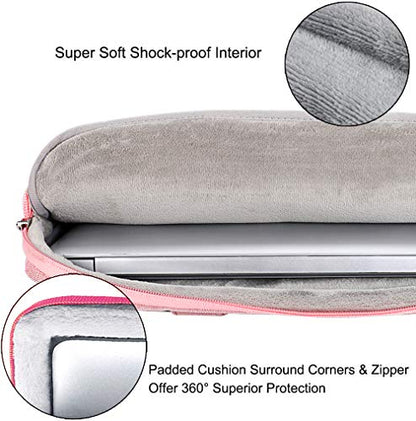 Voova Laptop Bag 15.6 Inch, 360° Protective Computer Case Sleeve Compatible with MacBook Air 15, MacBook Pro 15/16, 15-16” Lenovo Asus Acer Dell Hp, Waterproof Slim Briefcase for Women, Pink - color: Pink, size: 14-15.6 inch