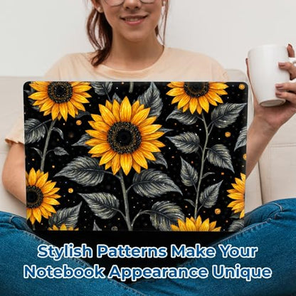 Reusable Universal Laptop Skin Sticker, Cut to Fit for 11.6–15.6 Inch Laptops, Waterproof Protective Film, No-Residue - Golden Sunflowers - color: Golden Sunflowers