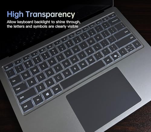 Keyboard Cover for 2026-2024 Microsoft Surface Laptop 8/7(7th Edition) 13.8 & 15 inch, Surface Laptop Accessories Ultra Thin High Transparent Keyboard Skin, Clear - color: Clear