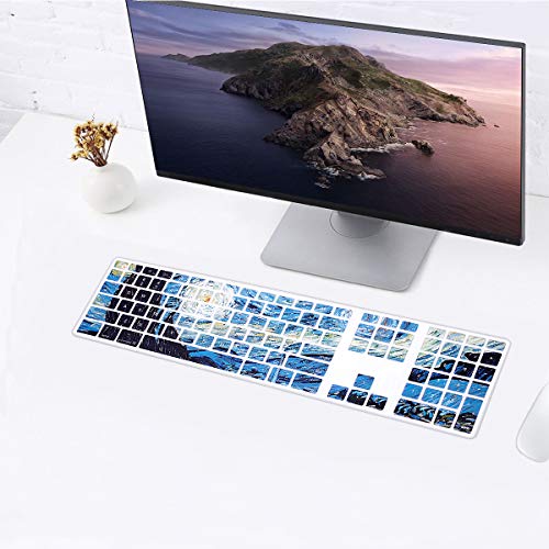 Ultra Thin Extended Silicone Keyboard Protective Cover Skin for Mac Aluminum Wired Keyboard MB110LL/B (A1243) Numeric Keypad (Cute Print,US Layout,Van Gogh) - color: Z-Van Gogh