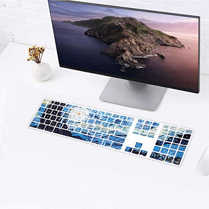 Ultra Thin Extended Silicone Keyboard Protective Cover Skin for Mac Aluminum Wired Keyboard MB110LL/B (A1243) Numeric Keypad (Cute Print,US Layout,Van Gogh) - color: Z-Van Gogh