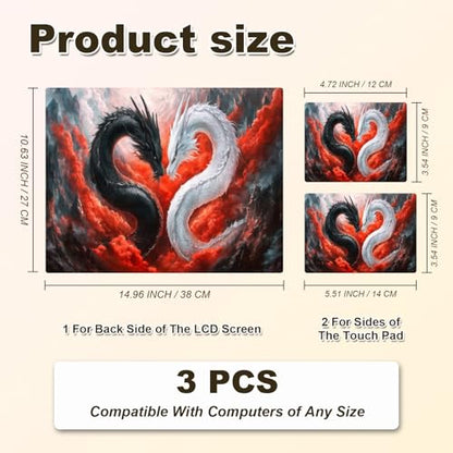 Universal Laptop Skin Sticker, 11-15.6 Inch Reusable Vinyl Laptop Skin Decal, Scratch Resistant Waterproof Cover, Easy to Trim & Apply, Dragon - color: Dragon