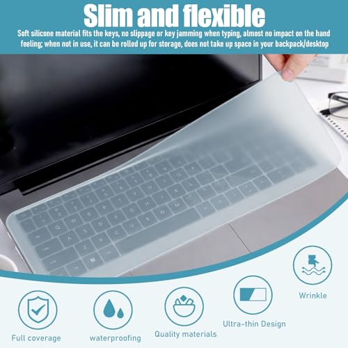 Laptop Keyboard Protector Silicone Transparent Cover for Dustproof Protection Compatible with 13-14 Inch (Blue) - color: blue