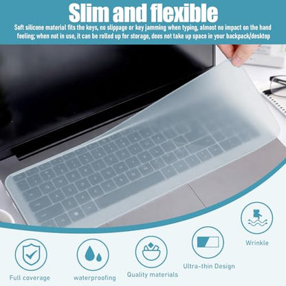 Laptop Keyboard Protector Silicone Transparent Cover for Dustproof Protection Compatible with 13-14 Inch (Blue) - color: blue