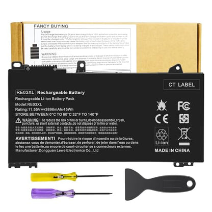 Fancy Buying RE03XL L32656-005 Laptop Battery for HP ProBook 430 440 445 450 455R G6 G7 Series ZHAN 66 Pro 13 14 15 G2 G3 Series L32407-AC1 L32407-2B1 L32407-541 HSTNN-OB1C HSTNN-UB7R HSTNN-DB9A - size: 7.24*3.66*0.24inch