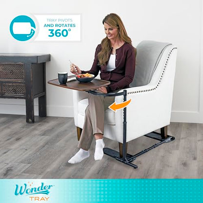 Stander Wonder Tray, Adjustable Swivel Table, Large Laptop Stand, Couch Desk, Side Tables & Gaming Bench, TV-Trays for Eating on Couches, Chairs, Recliners, Walnut - color: Walnut, size: Large