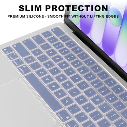 Allinside Keyboard Cover for 2026 MacBook Neo 13-inch A3404 (A18 Pro) & MacBook Air 13"/15" and MacBook Pro 14"/16" (M5 Chip), Premium Silicone Keyboard Protector Skin, US ANSI Layout, Lavender Gray - color: Lavender Gray
