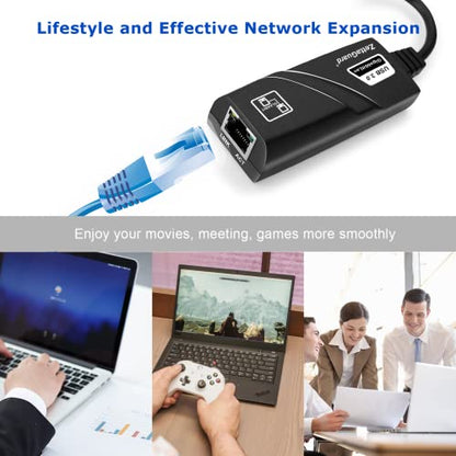 (Upgraded) Zettaguard USB 3.0 and 2.0 to Ethernet 10/100/1000 Fast LAN Wired Network USB Ethernet Adapter for MacBook, Chromebook, Windows 10 and compatible with Nintendo Switch.