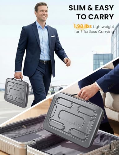 DOMISO Laptop Hard Case 17-17.3 inch Waterproof Shockproof Hard Shell Laptop Sleeve with Handle & Storage Pocket, Compatible with MacBook, HP, Dell,Dark Grey - color: Dark Grey, size: 17.3 inch