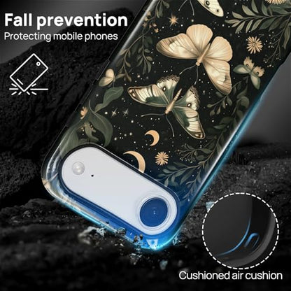 CARLOCA Case for iPhone 17 Air,Gothic Dark Butterfly Design Hybrid Dual Protection Soft TPU Hard PC Shockproof Anti Scratch Men & Women Stylish Protective Phone Case - color: Gothic Dark Butterfly, size: iPhone 17 Air