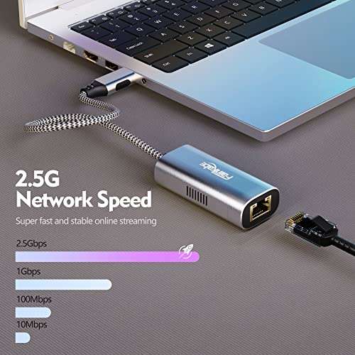 USB C to 2.5G Ethernet Adapter, USB Type C to Gigabit LAN Network Adapter | Compatible with Thunderbolt 3 4, for Mac, MacBook Air, MacBook Pro, Laptop, Computer